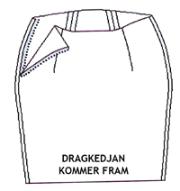 Dragkedjan kommer fram