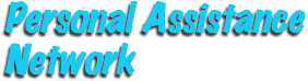 pale blue text with the words Personal Assistance Network