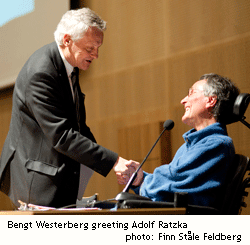 Bengt Westerberg greeting Adolf Ratzka