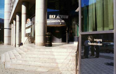 The entrance to a hotel